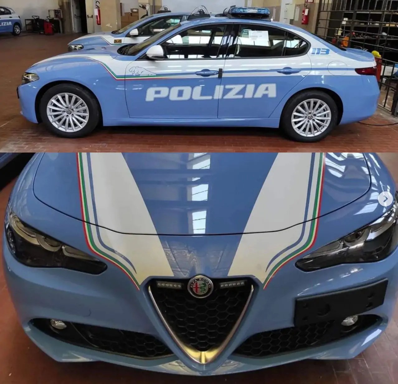 ألفا روميو جوليا المحسنة مخصصة ضمن سيارات الشرطة الإيطالية