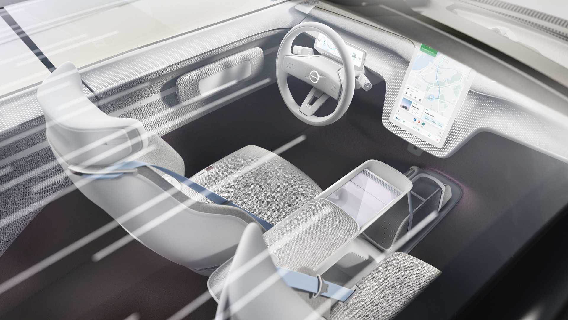 قمرة القيادة بسيارة فولفو الكهربائية المستقبلية 