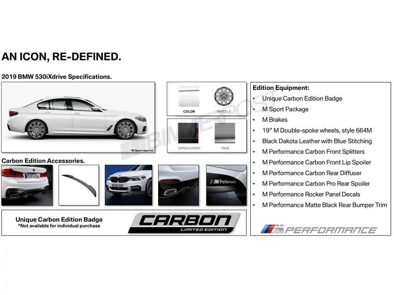 BMW الفئة الخامسة إصدار الكربون يمنح السيدان الفاخرة مظهراً رياضياً
