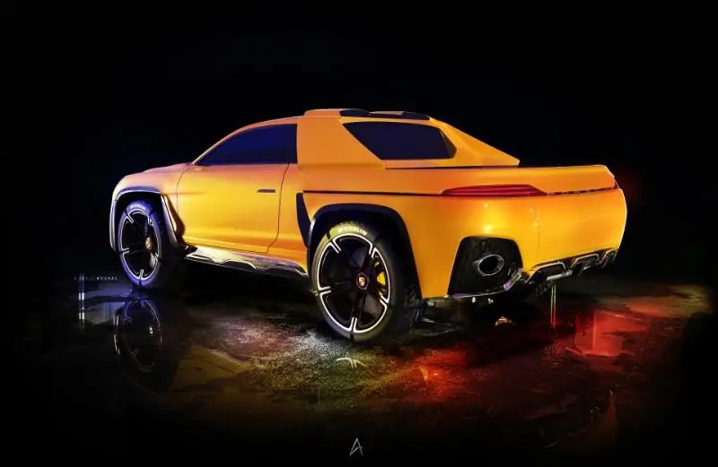 قام المصمم Adel Bouras بتخيل شكل سيارة بورشه البيك اب المحتملة، وهذه السيارة التي يُطلق عليها اسم ترايكان، تبدو مذهلة بالفعل