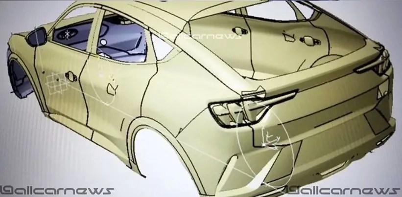 التصميم الخلفي لسيارة فورد الـ SUV الكهربائية المستوحاة من موستانج