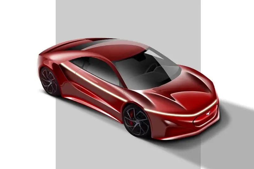 تصميم تخيلي مستقبلي لسيارة فورد موستنج الكهربائية