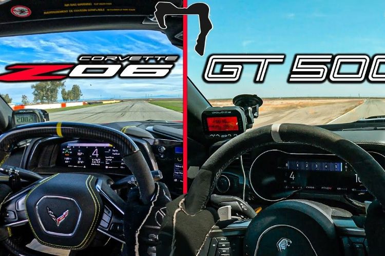شاهد منافسة قوية بين كورفيت Z06 الجديدة وموستنج شيلبي GT500 على الحلبة
