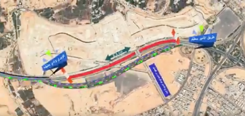 مرور منطقة الرياض: تحويل طريق الدائري الغربي مخرج ٣٨ لأعمال مشروع تطوير بوابة الدرعية