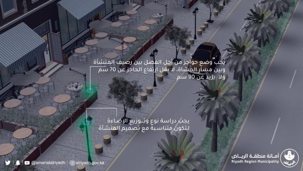 أمانة الرياض تعتمد دليلاً مخصصًا لتصميم الجلسات الخارجية على شارع التحلية