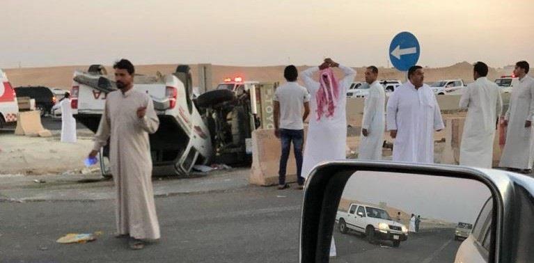 حادث مروري بين 3 سيارات في عرعر