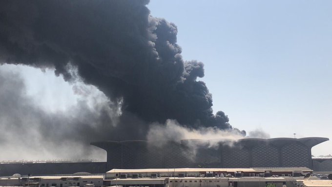 حريق محطة قطار الحرمين في السليمانية بلا إصابات