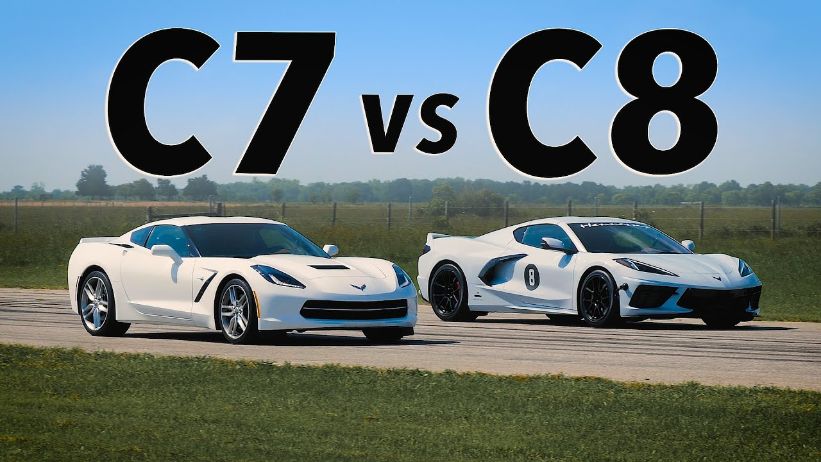 شاهد سباق مثير يجمع بين كورفيت C8 الجديدة وجيلها السابق C7