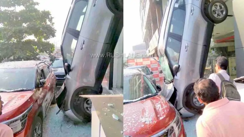 شاهد سيارة كيا سيلتوس تسقط من وكيل يعرضها للبيع في الهند
