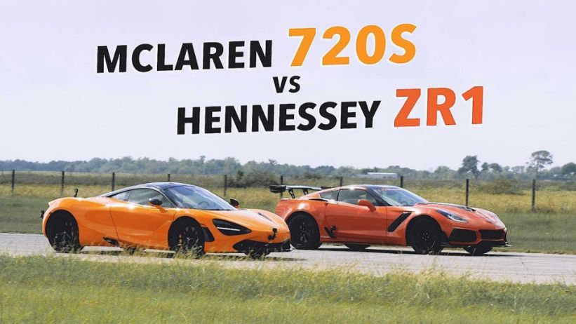 شاهد شيفروليه كورفيت ZR1 معدلة من هينيسي تنافس ماكلارين 720S في لفة سباق