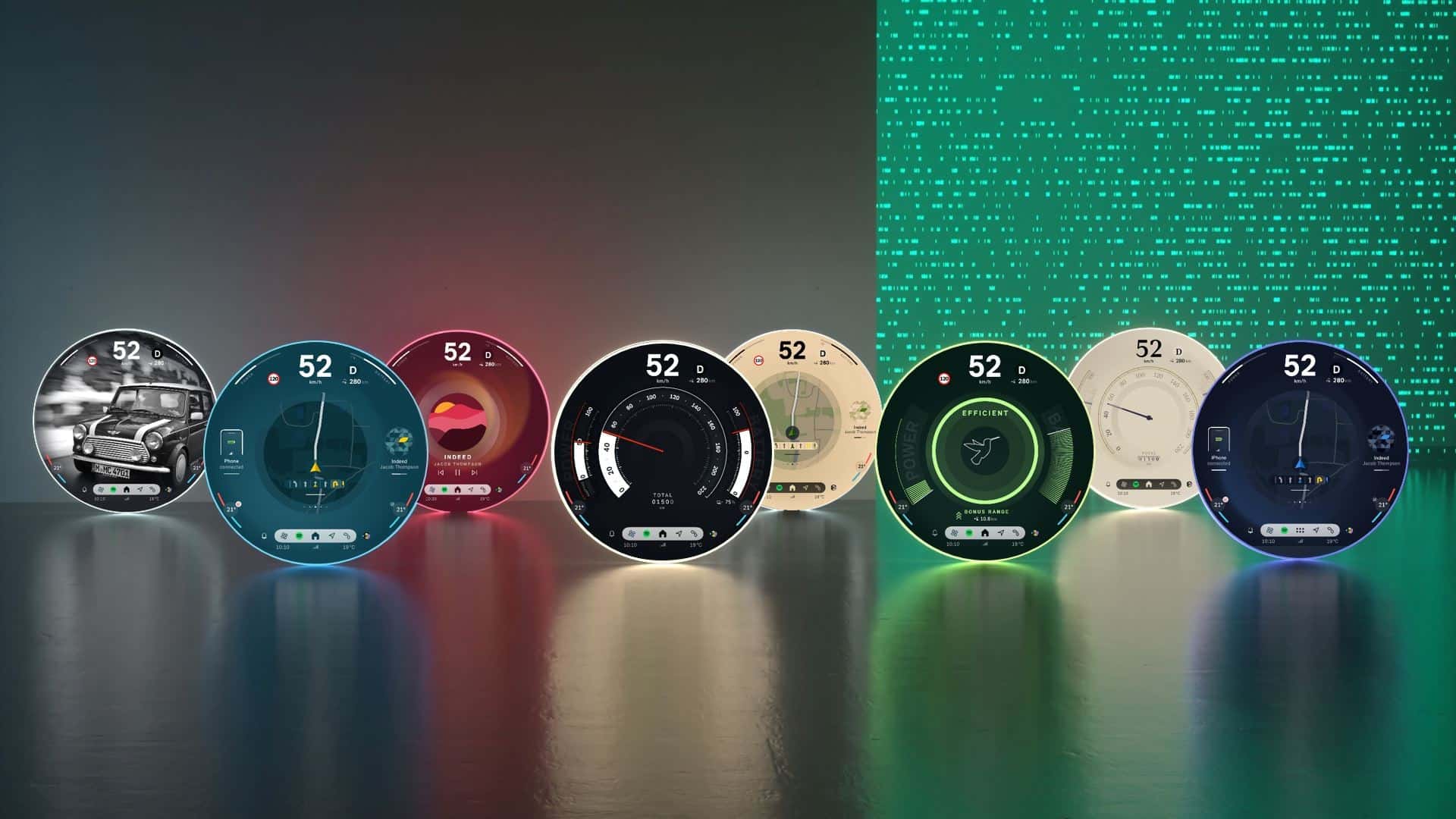 الألوان المختلفة للشاشة الدائئرية بتقنية أوليد