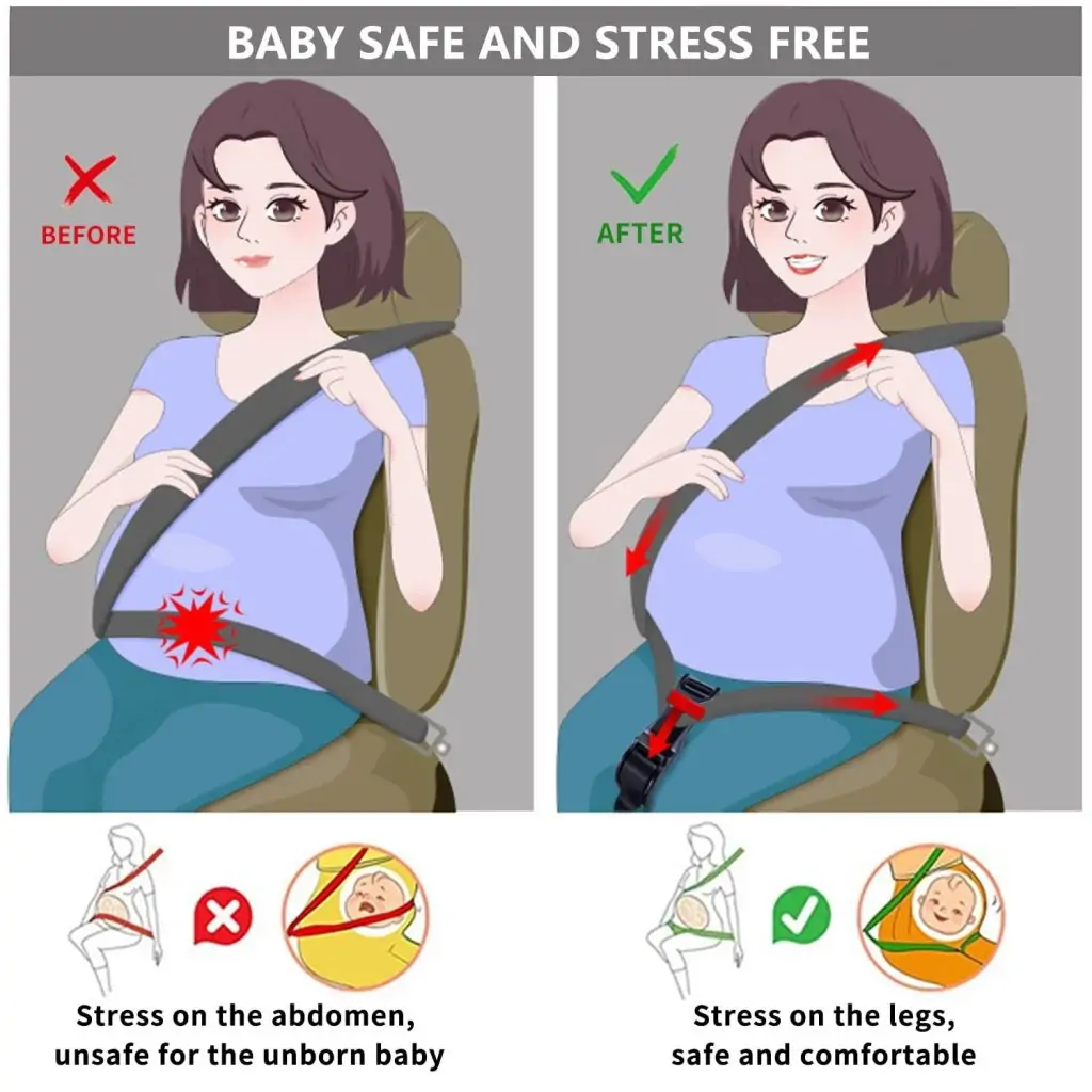 شكل توضيحي لوضع حزام الأمان السليم للحامل